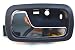 PT Auto Warehouse GM-2007MA-FL - Inside Interior Inner Door Handle, Black Housing with Chrome Lever - Driver Side Front