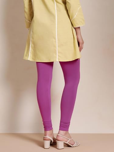 Image of TWIN BIRDS Churidar Leggings for Women | Super Stretchable Cotton Elastane | Wide Waistband | Comfortable Daily Ethnic, Casual & Kurti Wear