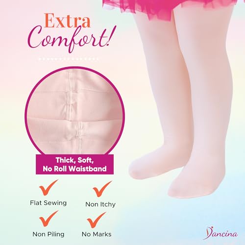 Dancina Ballet Tights for Toddler Girls – Tights for Dance Class, Recitals & Everyday Wear – Soft, Stretchy, Durable3