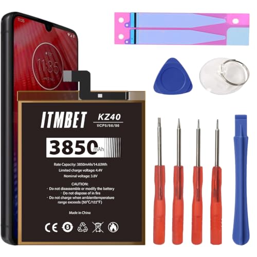 ITMBET for Moto Z4 Battery Replacement, 3850mAh High Capacity KZ40 Battery for Motorola Moto Z4 XT1980 with Replacement Repair Tools Kit