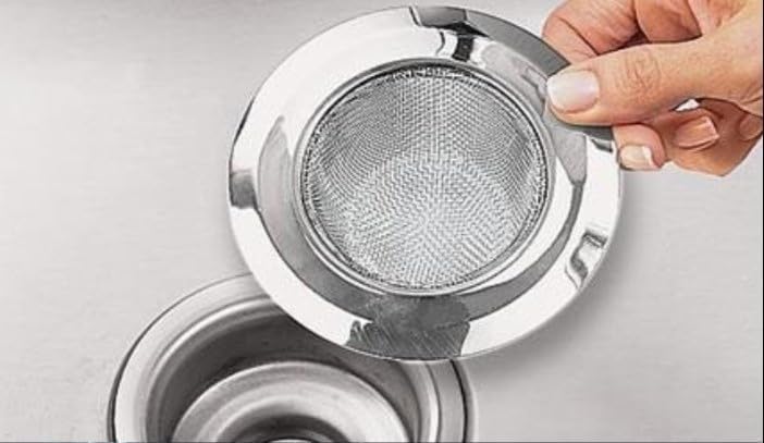 Ganesh Stainless Steel Sink Strainer Kitchen Drain Basin Basket Filter Stopper Drainer/Jali | 10 W x 10 H Millimeters