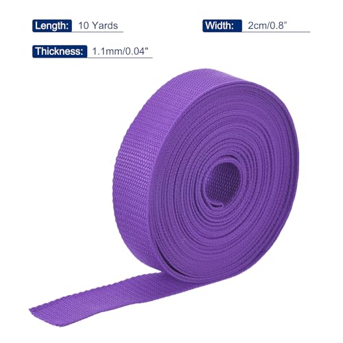 Image of MECCANIXITY Lightweight Polypropylene Webbing Strap 0.8 inch 10 Yard Backpack Strapping Band Dark Purple for Outdoor Luggage Cargo Straps