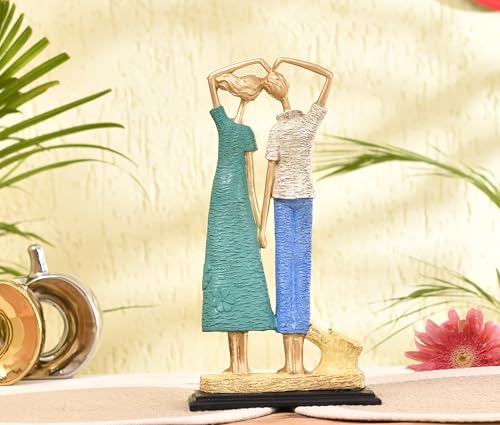 Image of Xtore Graceful Dancing Couple Figurine | Resin Home Decor Accent | Unique Art Piece for Living Room, Dining Room, or Entryway | Elegant and Dynamic Design | Perfect Wedding
