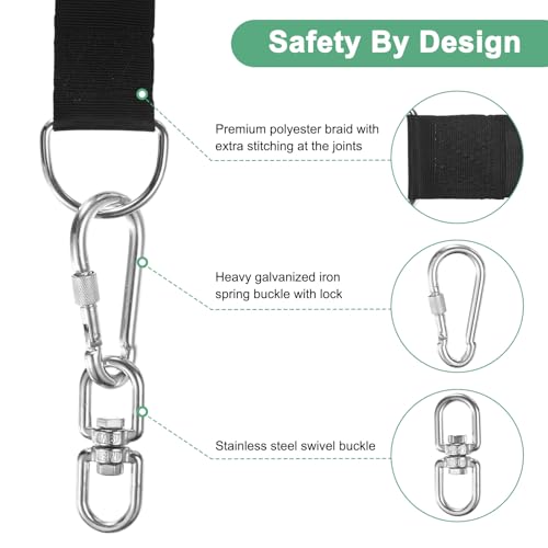 Kit de sangles pour balançoire M METERXITY en polyester robuste 1000 kg