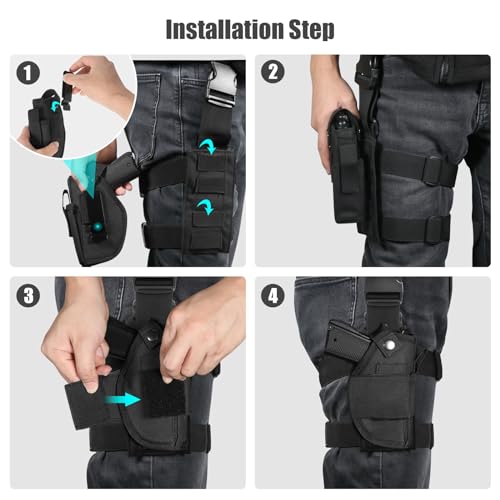 Eurobird Adjustable Tactical Drop Leg Holster Right/Left Handed - Universal Thigh Gun Holster For Men Women thumb #4