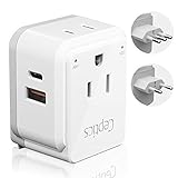 Italy, Chile, Rome Power Plug Adapter Travel Set, Ceptics, Safe Dual USB & Usb-C 3.1A - 2 Usa Socket - Compact & Powerful - Use In Lybia, Tunisia, Uruguay - Includes Type C, Type L Swadapt Attachments