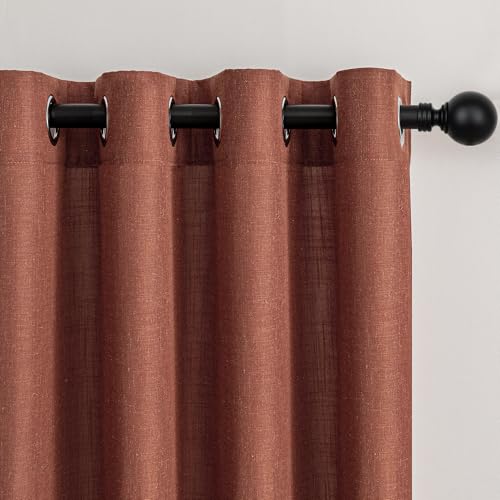 Rideau Terracotta 140x245cm Rideaux Voilage Salon Moderne Opaque Lumière Douce Translucides et Draperies Intérieurs à Oeillets Décorati Chambre Adult...