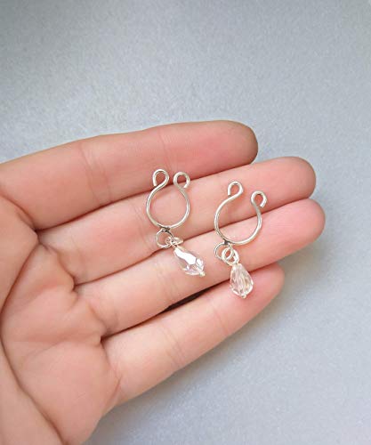 Handmade Nipplerings Non Piercing Nipple Rings With Glass Crystals Faux Piercing Body Jewelry Two Nipple Piercings #TOP7