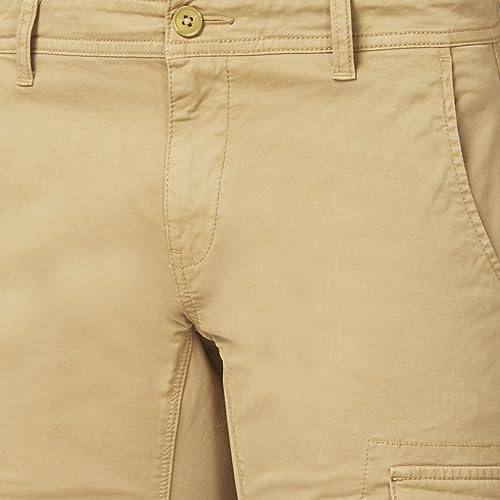 Image of Spykar Men Olive Green Cotton Slim Fit Ankle Length Mid Rise Trousers