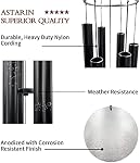 ASTARIN Large Wind Chimes Outdoor Deep Tone,45Inch Sympathy Wind Chimes with 6 Tubes Tuned Relaxing Melody,Memorial Wind Chimes Large for Mom,Garden Decor,Black