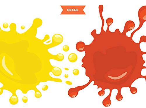 Sunny Decals Paint Splatter Wall Decal - Set O F 7 Removable Fabric Wall Stickers #TOP4