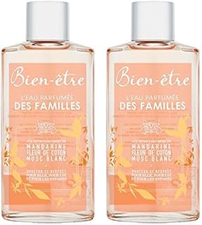 Bien-être - Eau Parfumée Des Familles Aux Notes Parfumées De Mandarine/Fleur De Coton Musc Blanc - 250 ml (Lot de 2)