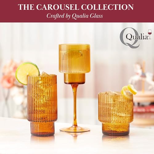 Set de 4 copas de vino ámbar Qualia de 12 oz miniatura 4