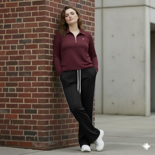 Image of Women's Top & Jogger Set | Stylish Co-Ord Set for Women |Top & High Waist Jogger Pants Set for Ladies | Stretchable Cotton Gym Wear, Activewear & Loungewear Tracksuit|women top jogger set