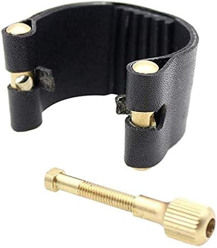 Jiayouy Professional Alto Sax Saxophone Mouthpiece Leather Ligature Fastener Black