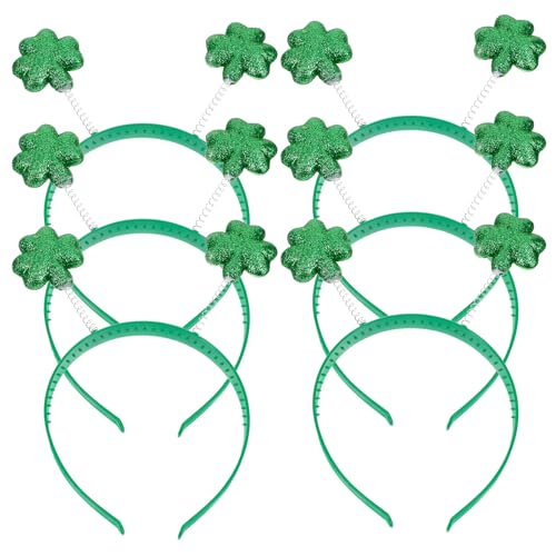 minkissy St Patricks Day Shamrock Headband Clover Hair Accessories Green Costume Headwear for Party Celebration and Irish Festive Fun