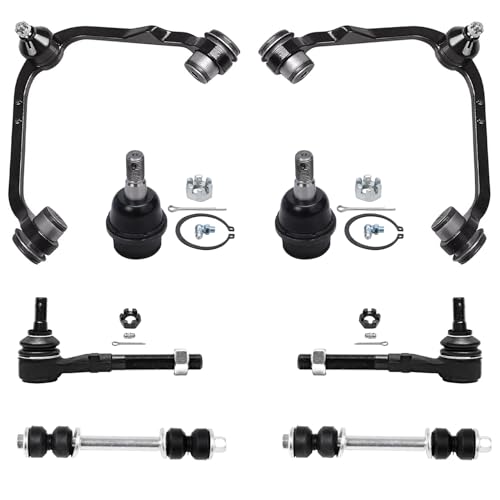 Image of Detroit Axle - Front 8pc Suspension Kit for 2WD Lincoln Blackwood Navigator Ford Expedition F-150 F-250, 2 Lower Ball Joints 2 Upper Control Arms 2 Outer Tie Rods 2 Sway Bar Links Replacement