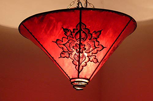 Marokko orientalische Decken Lampe Leuchte Henna Leder Ø 40 cm - 905309-0004