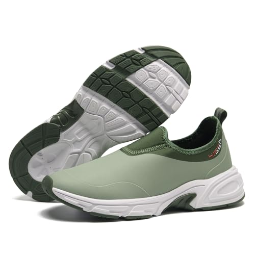 HISEA Womens Ankle Rain Shoes Neoprene Waterproof Garden Shoes for Women Fashion Walking Shoe Green
