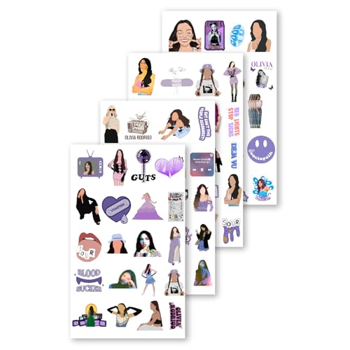 Image of 80 Pcs Olivia Rodrigo Stickers for Journal Diary Laptop Mobile DIY Decor Scrapbook Sticker