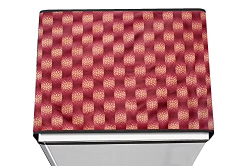 Image of Stylista Refridgerator top Cover Suitable for Samsung RR20C1723U8 /HL, 183 Liter Fridge, Dimension (WXD) 65x111 CM, Gingham Pattern Red