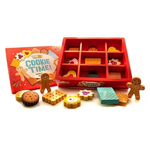 Woody Treasures Wooden Toys - Box of Cookies Toddler Toys - 18-Piece Cake Boxes for Kids 3 Years & Up - Premium Quality Wooden Play Food Set for Birthday, Pretend Play for Boys & Girls Cover