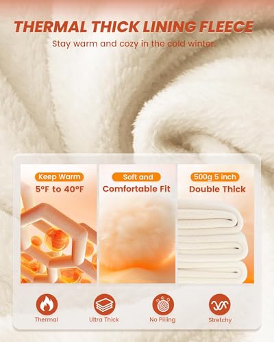 NexiEpoch Fleece Lined Leggings Women - Thermal Thick Winter Warm High Waisted Tummy Control Soft Pants for Snow Cold3