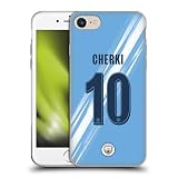 Head Case Designs Officially Licensed Manchester City Man City FC Rayan Cherki 2025/26 Players Home Kit 1st Group Gel Case Compatible with Apple iPhone 7/8 / SE 2020 & 2022 & Compatible with MagSafe