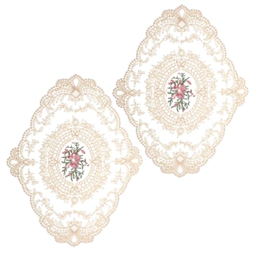 2PCS Lace Doilies for Tables, Lace Placemats Doilies for Tables