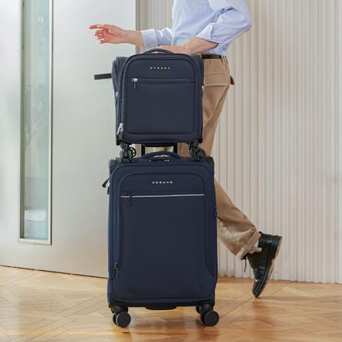 Image of Verage Underseat Carry On Luggage with Spinner Wheels, Navy, 14-Inch Compact Underseat Pro, Underseat Carry on Luggage With Spinner Wheels