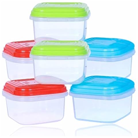 Mini Dressing Pots Small Food Container Empty Plastic Storage Boxes Lids Reusable Bulk Sauce Pot Leak Proof BPA Free Storage Snack Salad Noodles Garlic Freezer Yogurt Jelly Baby Lunch Box 6 Pcs Cover