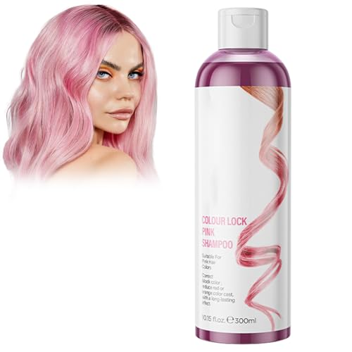 Farbwaschmittel Farbabscheidungsshampoo, Farbauffrischungsshampoo Farb-Versiegelungs-Shampoo, Farb-Schutz Shampoo für gefärbtes Haar - Colour Lock Formel, Farberhalt & Auffrischung (Rosa, 300 ml)
