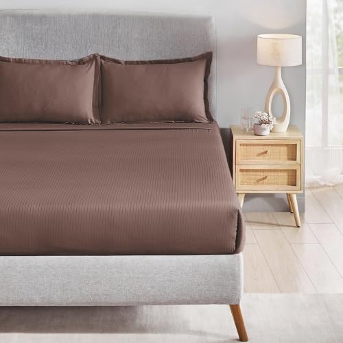 Image of myTrident Bedsheet for Double Bed King Size | 108 inch x 108 inch | Biscotti