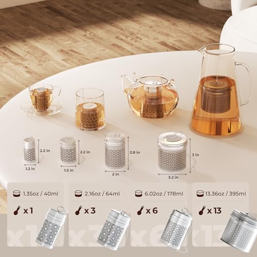 Reinmoson Edelstahl Teesieb für losen Tee – 3,8 x 5,6 cm Teeei mit extra feinem Netz, 304 Edelstahl Teekugeln – Tee sieb für Tasse fein für Schwarztee, Rooibos, Kräutertee u.v.m.