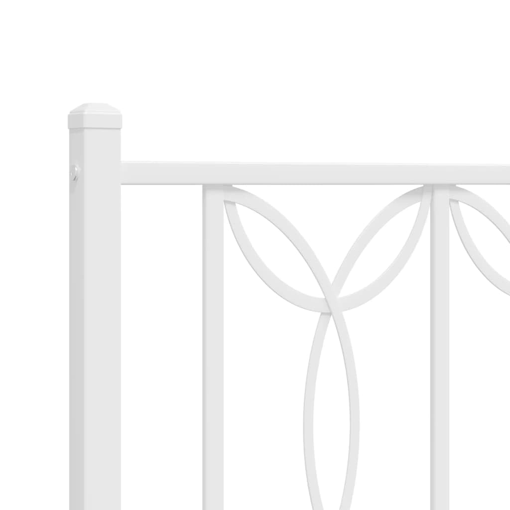 vidaXL Telaio letto con testiera, telaio del letto con rete a doghe in metallo, letto singolo per camera da letto, metallo bianco 100 x 190 cm