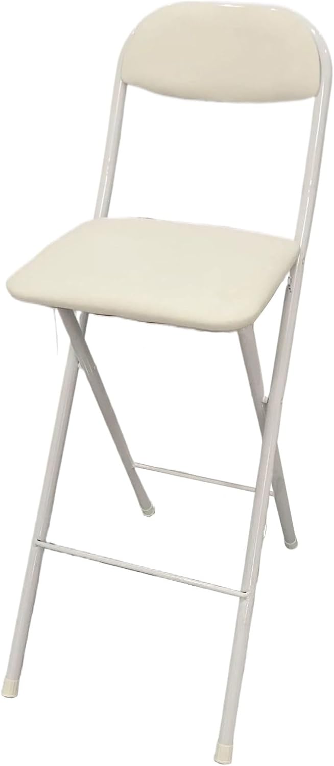 24/26/28in PU Upholstered Folding Breakfast Stool, Kitchen High Chair with Backrest, Portable Stool for Adults (Size : 70cm/28inch) (One Color 60cm/24inch)