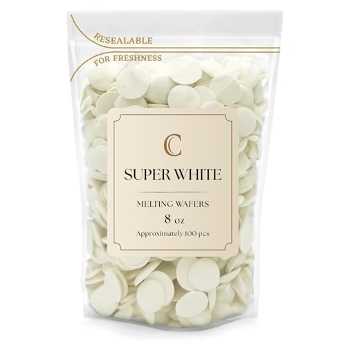Merckens Super White Melting Wafers 8 Ounces Bulk Bag Perfect For Dipping, Deserts, Baking And More