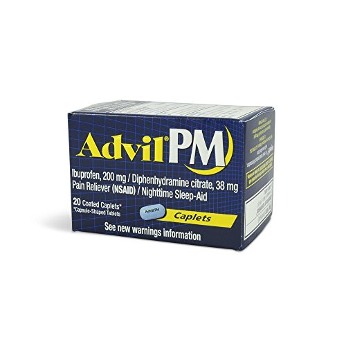 Advil Pm Ibuprofen 200mg Fast Pain Reliever and Fever Reducer Nighttime Sleep Aid - 3 Pack of 20 Tablets a 2 Coated Caplets (60 Tablets Total)