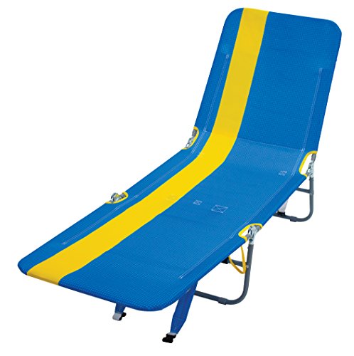 Rio Beach Portable Folding Backpack Beach Lounge Chair With Backpack Straps And Storage Pouch, Yellow Stripe #TOP1