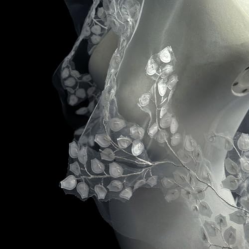 Voile de mariée cathédrale long sol accessoire de mariage cheveux 1 niveau - 5