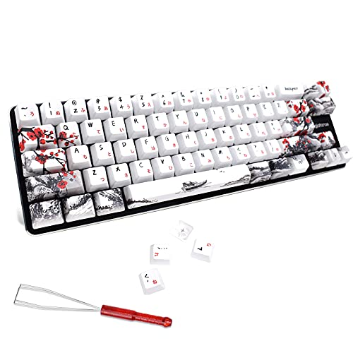 Molgria Keycaps 71 Set For Gaming Mechanical Keyboard, Custom Pbt Oem Profile Key Caps Japanese Font With Keycap Puller For Cherry Mx 71/61 60 Percent Keyboard thumb #2