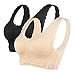 Produktbild Litthing Damen Sport BH Drahtloser Frauen-BH Nahtloser Bequem Frauen Bustier Yoga-Unterstützungstraining Laufen Boxen (M, Schwarz+Hautfarbe)