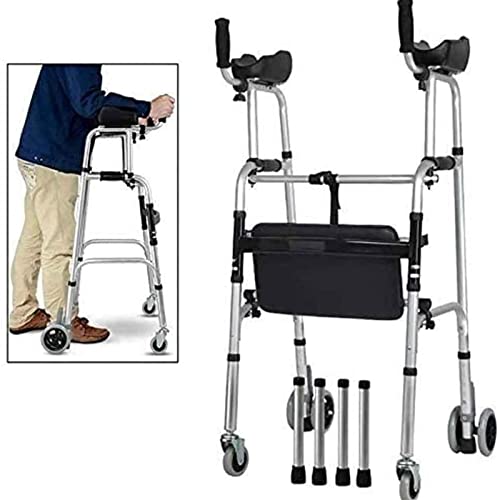 高齢者用歩行器 ホイールウォーキングフレーム 高齢者用歩行器 高齢者用 折りたたみ式歩行器 医療用4輪歩行器 歩行器、高さ調節可能 高齢者用歩行補助具 高齢者用歩行器歩行器 Thoughtful