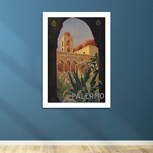 Poster de voyage Palerme petit format avec affiche encadrée mate