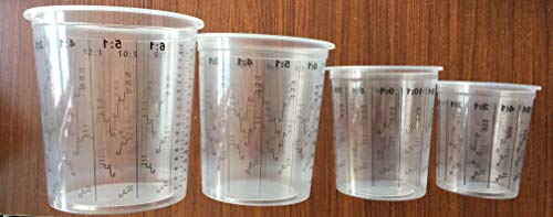 12oz /24oz/ 42oz/ 76oz disposable Plastic Resin gelcoat Mixing Cups Measuring Quick Mix (12 Count) Quart Containers Professional Grade Cup Gun, Sprays Gelcoat (76oz)