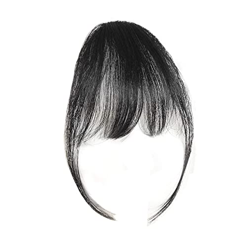 Image of Firstly Traders Clip In Bangs Fringes Human Hair Extension Piece Extensions for Women Girls Party Accessories| With Sides (Natural Black)