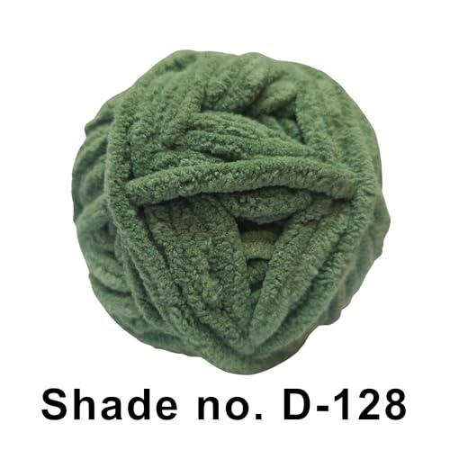 Image of VCR Sage Green, 100 Grams Hank, 60 Meters Length, Premium Polyester Ball for Crochet and Knitting, Pack of 1 Yarn, Soft and Bulky Fur Suitable for DIY