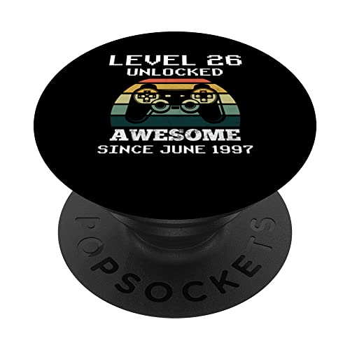 Nivel 26 desbloqueado impresionante desde junio de 1997 26 cumpleaños PopSockets PopGrip Intercambiable
