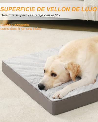 Miniatura 3 de Ksiia Ortopédica Cama Para Perros Grande Xl, 105x70cm Colchón Perro De Doble Cara, Colchoneta Perro Lavable, Cojín Mascota Desenfundable Impermeable, Dog Bed Gris