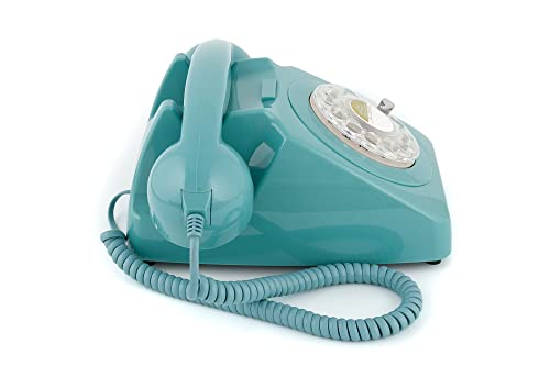 Téléphone fixe rétro bleu GPO 746 avec sonnerie authentique